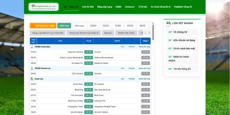 Nền tảng BongdaNET 66 thiết kế giao diện đẹp, trực quan